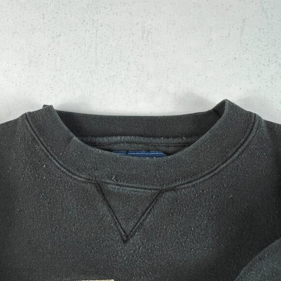 Y2K J America Purdue Boiler Makers Sweatshirt Adult Large Black Faded Crewneck - Picture 4 of 11